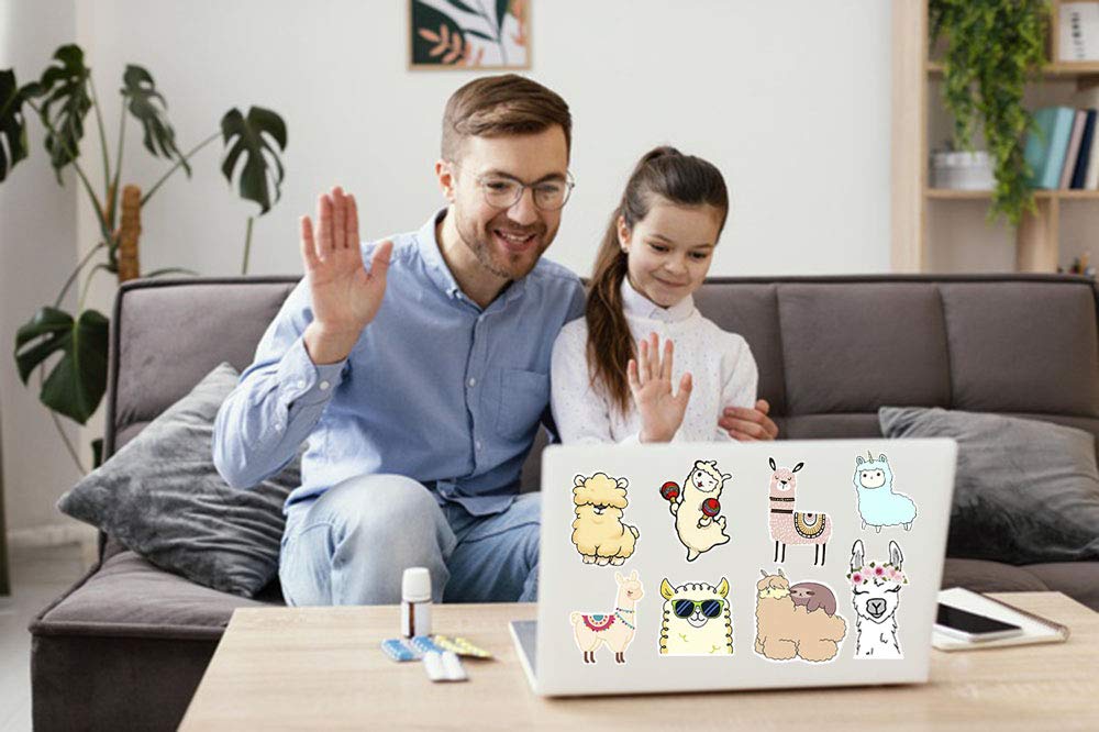 Roranic Aesthetic Vinyl Llama Stickers For Teens Girls,50Pcs Matte Reusable Waterproof Alpaca Cute Stickers For Skateboard,Guita