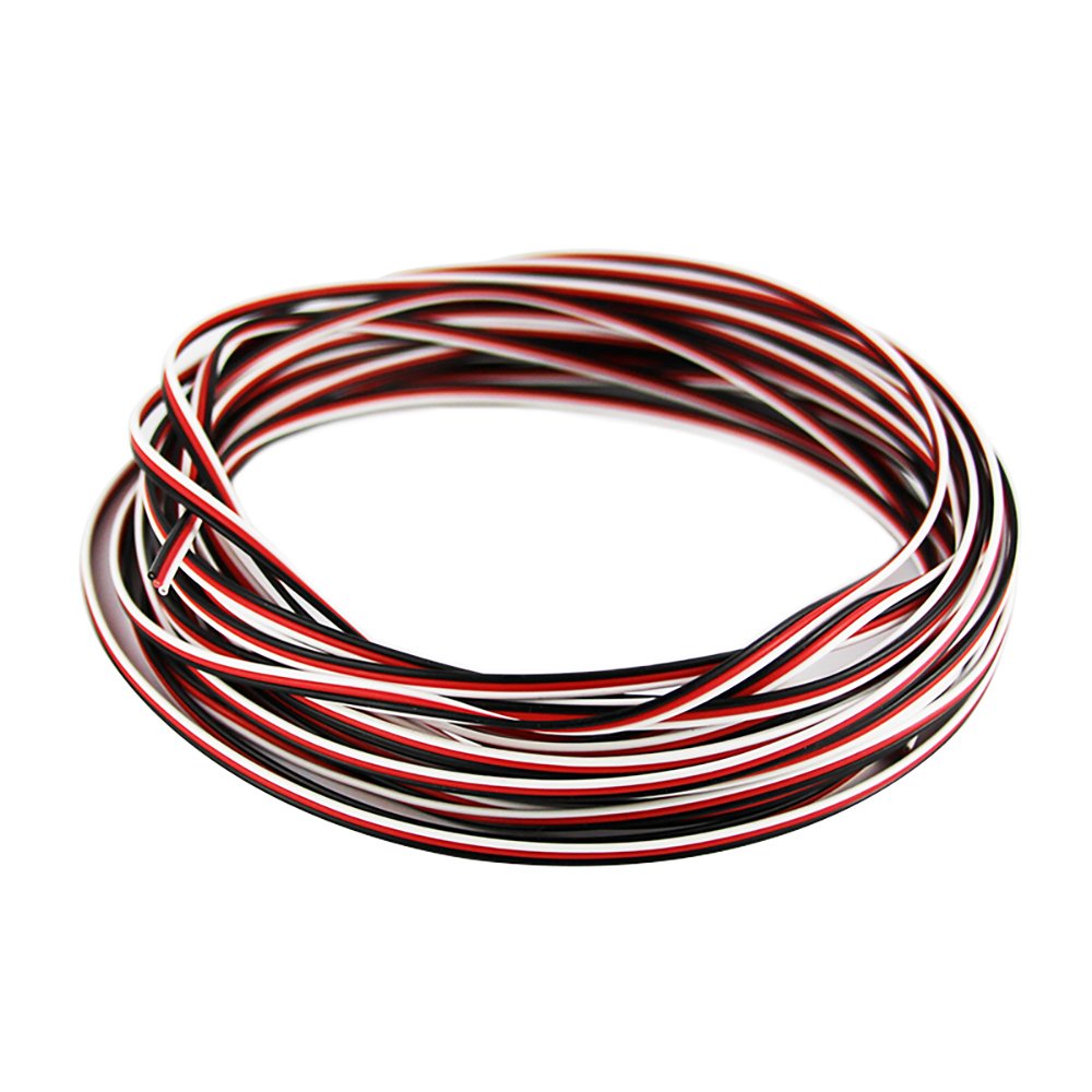 OliYin 50 feet 26AWG Servo Cable 3p Line for Futaba JR RC Servo Hobby Model Aircraft Model Wiring 30 corex0.08mm