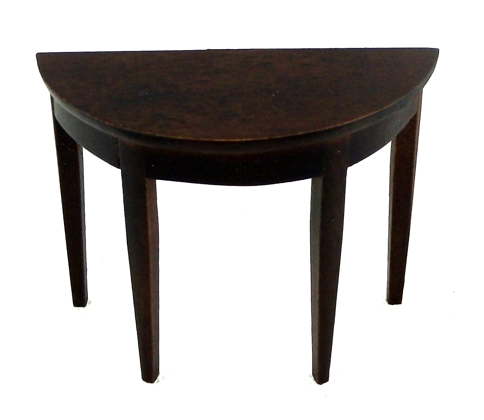 Melody Jane Dolls Houses Dark Oak Half Moon Demi Table Miniature 1:12 Scale Hall Furniture