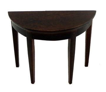 Melody Jane Dolls Houses Dark Oak Half Moon Demi Table Miniature 1:12 Scale Hall Furniture