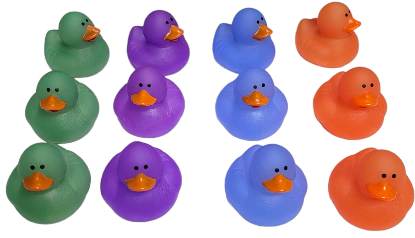 Cool Rubber Ducks (2') Standard Size. (12 Pack) Cute Duck Bath Tub Pool Toys. (Color Changing Rubber Ducks)