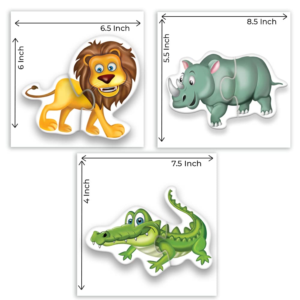 TOYKRAFTT Chunky Infant Floor Puzzle Toy, 2 Piece Puzzles for Kids Age of 2-3 Years, Educational Toys My First Jungle Animal Puz