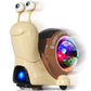 Hunfur Luminous Crawling Snail Toy For Baby Walking Toddler 1-3 4 5 6 Years, Auto Obstacle Avoidance, Projection Light Music Int