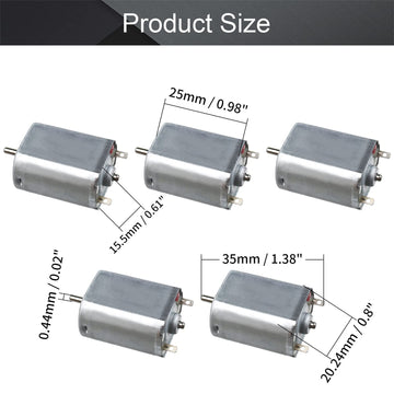 Fielect 5Pcs DC Motor 3-12V 9000RPM Electric Motor Micro Motor Mini Motor Round Shaft for RC Boat DIY Airplane Toys Model DIY Ho