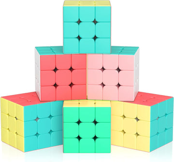 Vdealen 3X3X3 Speed Cube Set, 6 Pack Speed Cube Bulk Magic Cube Set, School Classroom Prize For Students Birthday Party Favors Stocking Stuffers Gifts For Kids Teens Adults(Macaron Stickerless)