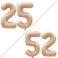Goer Number 25 Balloons For 25Th Birthday Party Decorations,42 Inch Jumbo Foil Helium 52 Balloons For 52Nd Birthday Party Decoration (Caramel)