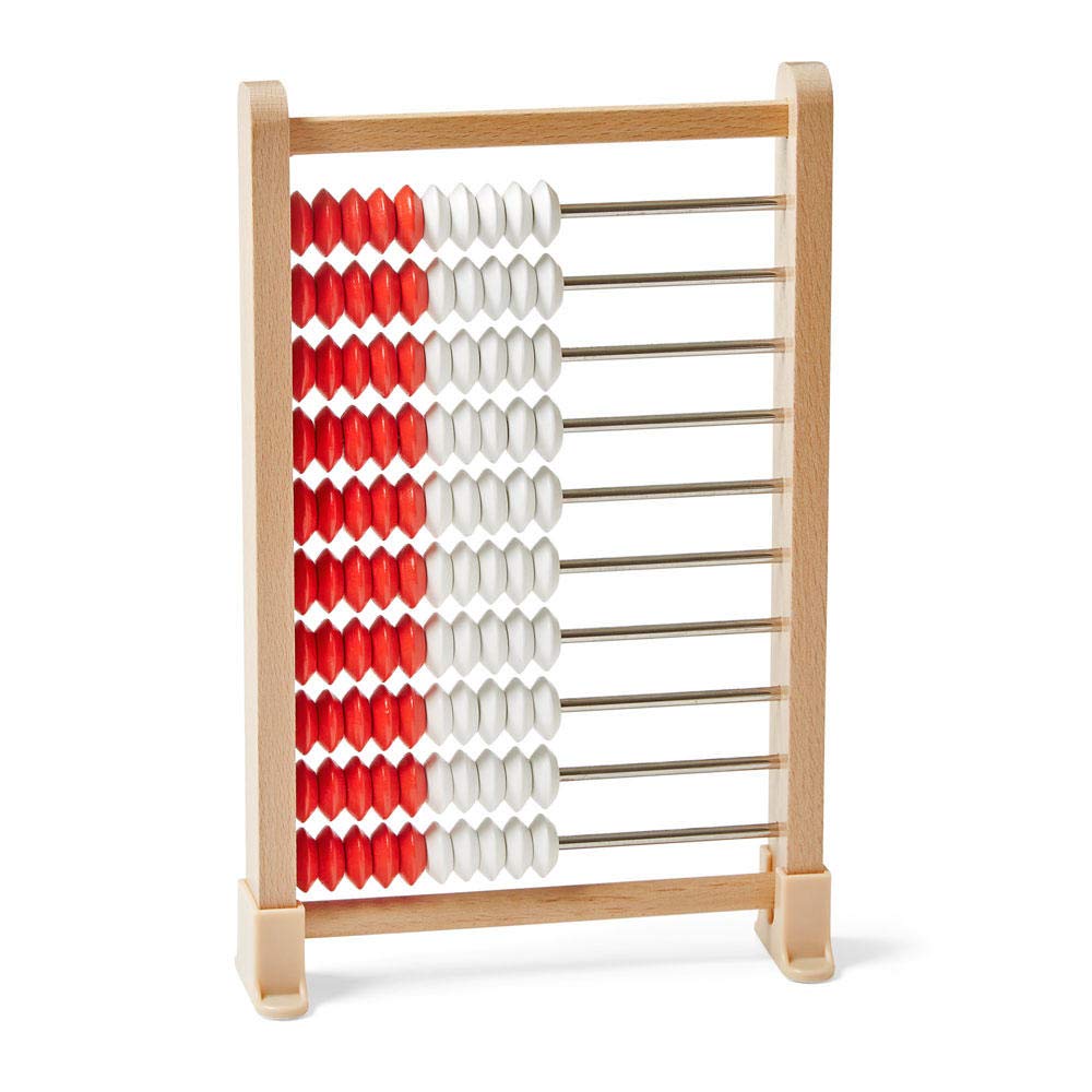 Hand2Mind Mini 100 Bead Wooden Rekenrek, Abacus For Kids Math, Math Manipulatives Kindergarten, Counting Rack For Kids, Counters
