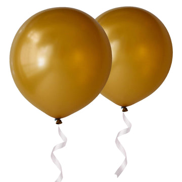 Oupking 24 Inch Big Round Latex Balloons Gold Giant Thick Balloons 10 Packs For Party Decorations