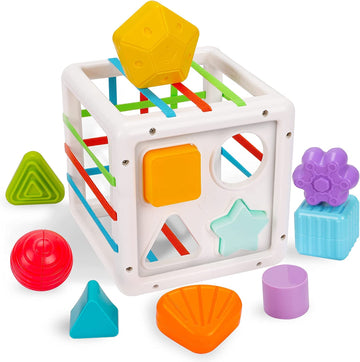 Longmire Plastic Baby And Toddler Baby FirstS Block Shape Sorter Colors Abcd Shape Toys For 1 Year Old Girl (Multi Color) (New 