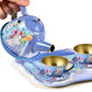 Golray Tea Party Set for Little Girls Frozen Toys Inspired Elsa Princess Gift, 49Pcs Kid Tin Tea Set & Luxury Food Playset & Car