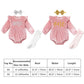 Winter Onederland Birthday Outfit: Snowflake First 1St Birthday Outfit Girl Baby Cake Smash Photoshoot Toddler Velvet Bubble Romper Socks Christmas Themed Party Supplies Pink Silver One 6-12 Months
