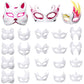 Aoriher 100 Pcs 100/50/30 Pcs Paper Mache Masks Bulk DIY Blank Halloween Cat Mask for Costume Cosplay Party Mardi Gras Masquerad