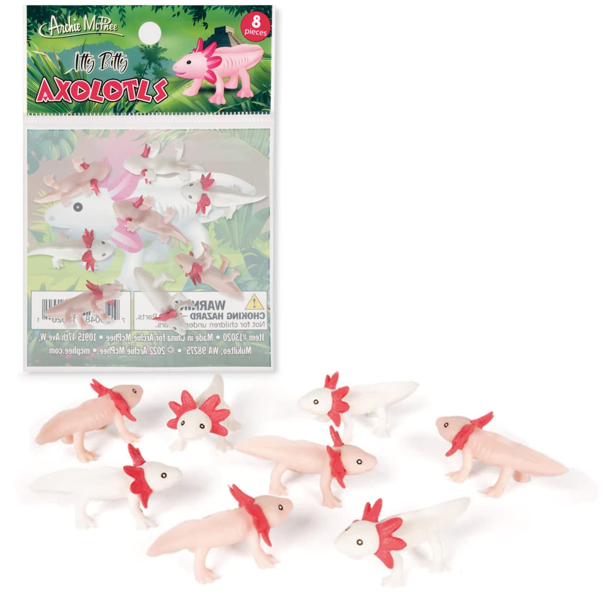 Accoutrements Archie McPhee Itty Bitty Axolotls 8 Pack