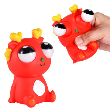 Oricraft Magic Dinosaur With Exploded Eyeballs Stress Relief Toy Surprise Exploding Eyeball Dinosaur For Anxiety Relief, Adhd Squeeze Out The Surprises And Heal The Emotions, Sensory Toy Red