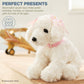 Bearington Sassy Plush Stuffed Animal White Puppy Dog 10 Inches