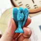 Ouubuuy Blue Turquoise Crystal Angel Figurines Statues Natural Gemstone Carved Pocket Guardian Angel 1.5 inch for Healing Reiki