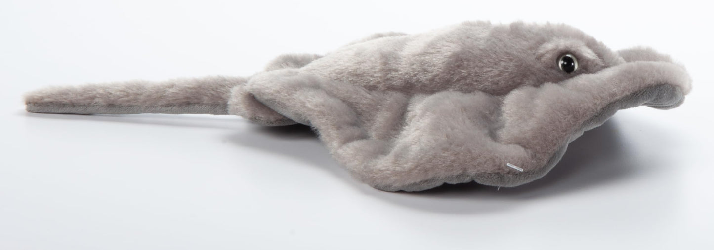 The Petting Zoo Stingray Plush Toy, 15 Inch Grey Stuffed Animal, Recycled Plastic, Model 321107, Ocean Animals Gift for Kids