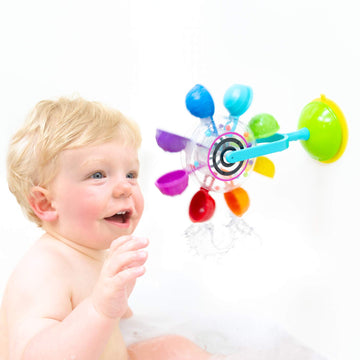 Sassy Whirling Waterfall Suction Stem Toy For Bathtime Fun & Learning, Multicolor