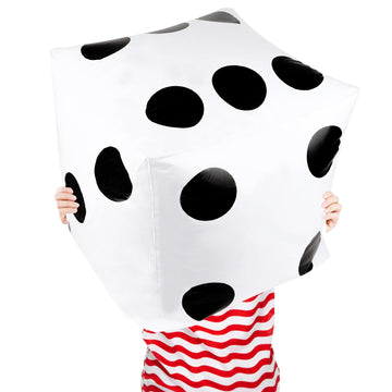 CCINEE 20 Inch Jumbo Inflatable Dice,White and Black Giant Inflatable Dice for Indoor Outdoor Broad Game Ludo and Pool Party Dec