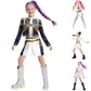 CXFEDHO Demon Costume Cute Hunter Cosplay for Girls - 2025 Pop Singer Party Performance Halloween Outfits Birthday Gift (12#blac