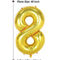 Aule 40 Inch Big Gold 8 Balloon Number Large Foil Helium Number Balloons 0-9 Jumbo Giant Happy 8Th Birthday Party Decorations Fo