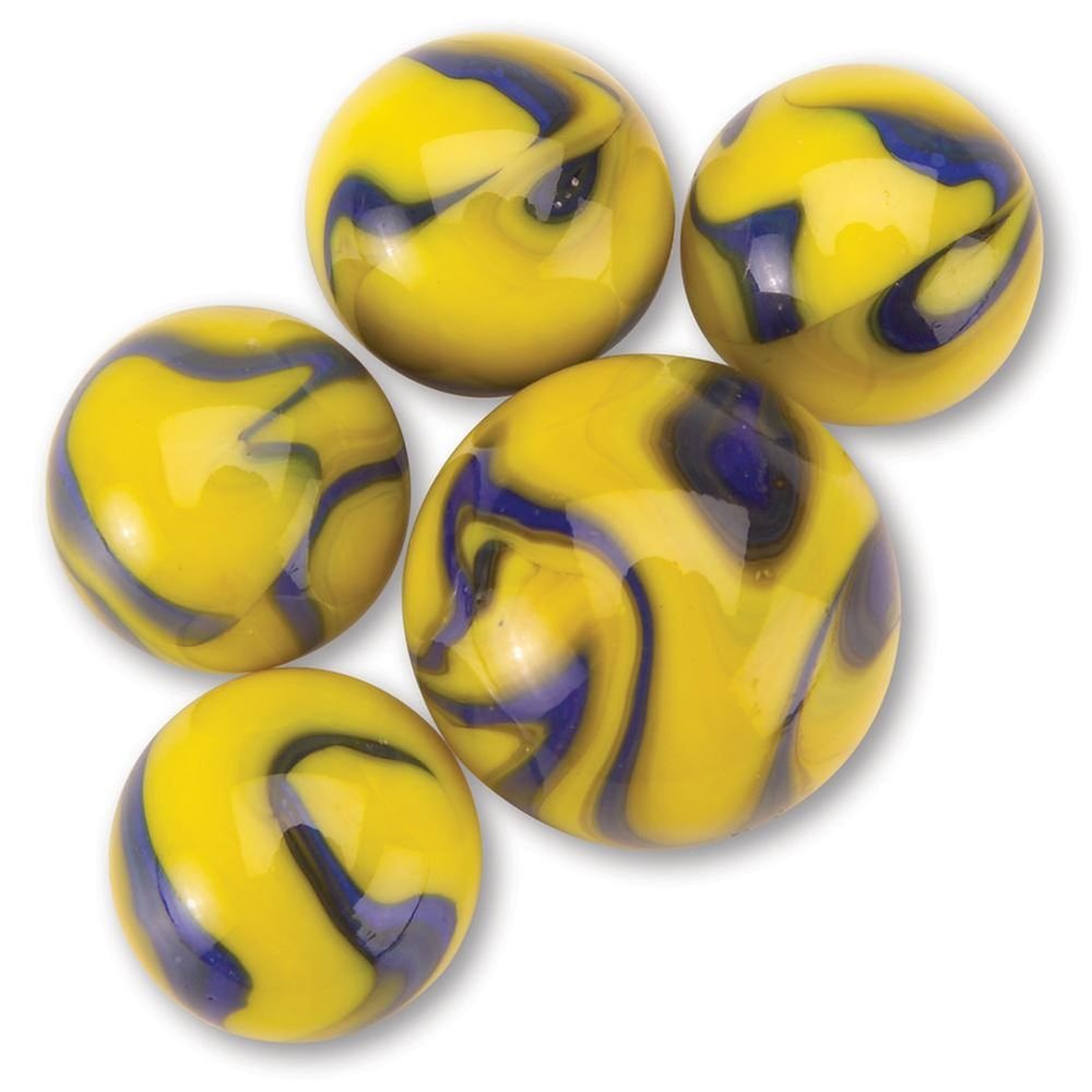 Glass Mega Marbles Tang Game Net Set (25 Piece), Blue