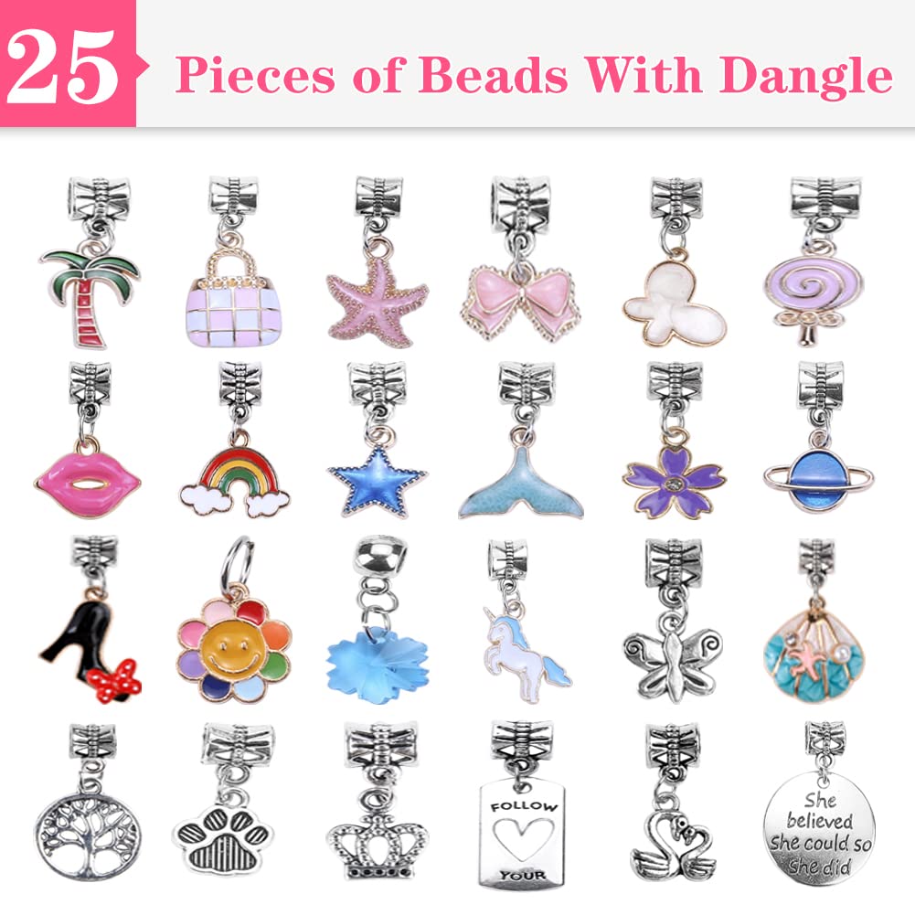 VICTLOV Charm Bracelet Making Kit, DIY Craft for Girls, Unicorn/Mermaid Crafts Gifts Set for Arts and Crafts for Girls Teens Age