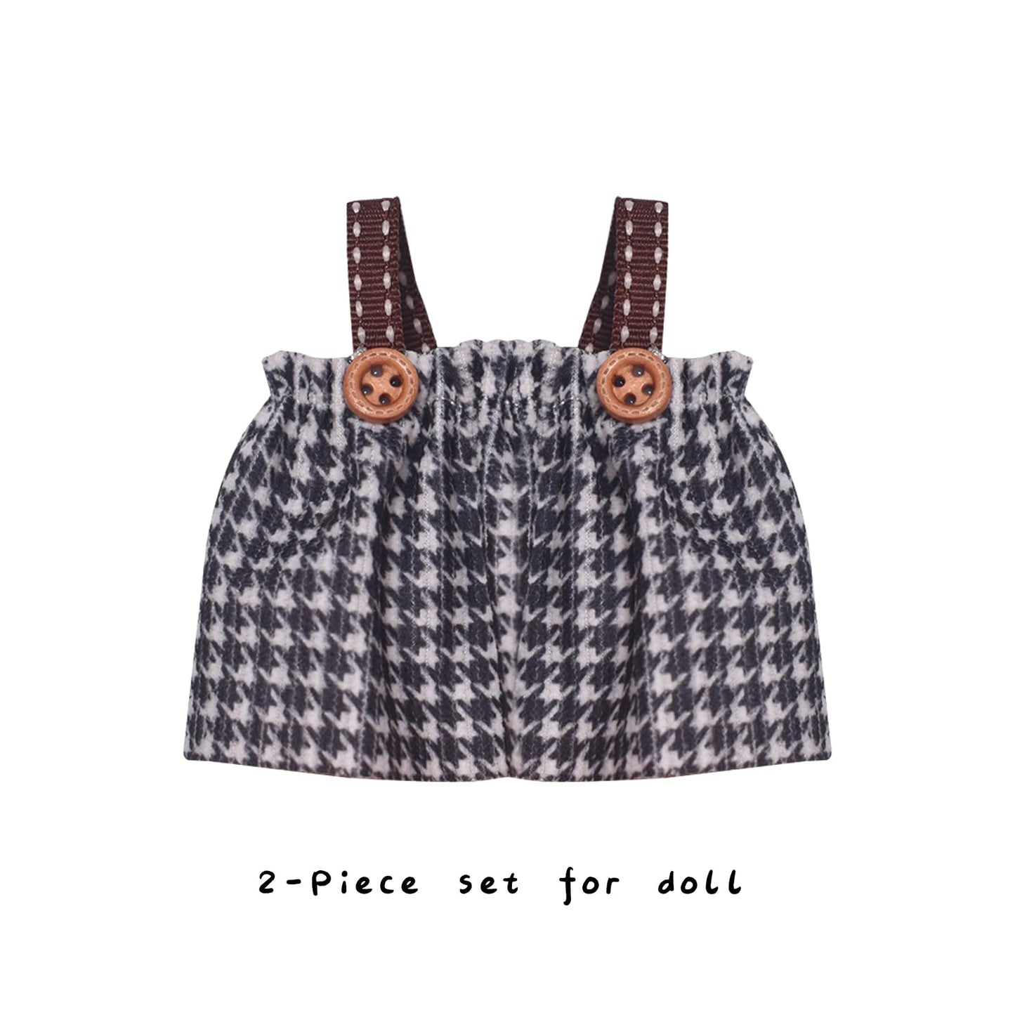 WASAFV Clothes for Labubu (NO Doll) fit a 17cm(6.69)  enhanced Outfit with Accessories  Soft & Stylish Hand-Woven Doll Set  Two-Piece Set 01