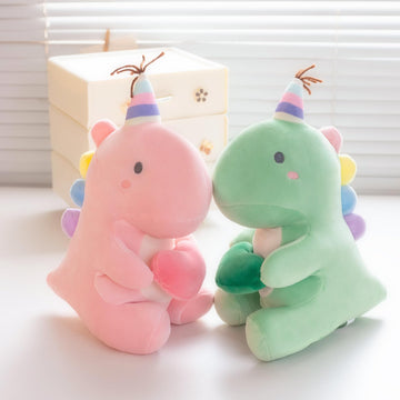 Alwoligag Dinosaur Stuffed Animal, Dinosaur Plush Toy, Loving Soft Dino Plush Toy, Sweet Romantic Cute Dinosaur Plush Toy(11.8 Inch)