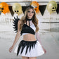 Twisted Angel Costume - Girls, Large (12-14) - Stylish Black & White Outfit Perfect For Halloween, Parties & More - 1 Set