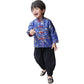 Little Boys Dragon Tang Coat Long Sleeve Chinese Clothing Children Costumes Boy Jackets Outfit Tops (Blue, 12)