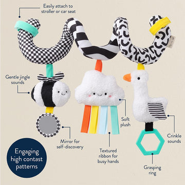 Itzy Ritzy Spiral Car Seat & Stroller Activity Toy - Stroller & Car Seat Toys For Ages 0 Months And Up - Hanging Toys Include Da