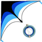 Kaiciuss Large Single Line Delta Kite & Kite Wheel Set, 60’’ X 29.5’’ Beach Kite For Kids & Adults Easy To Fly And 7.1’’ Kite Spool Include Safety Lock With 650 Ft Strong Kite Line
