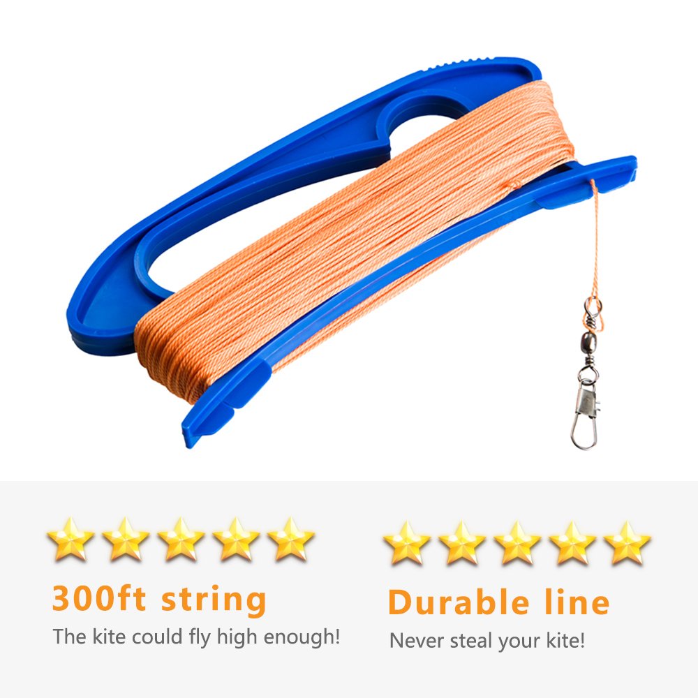 Mint's Colorful Life Kite String Handle - 300ft Line, 2 Pack, Blue, Wood Material