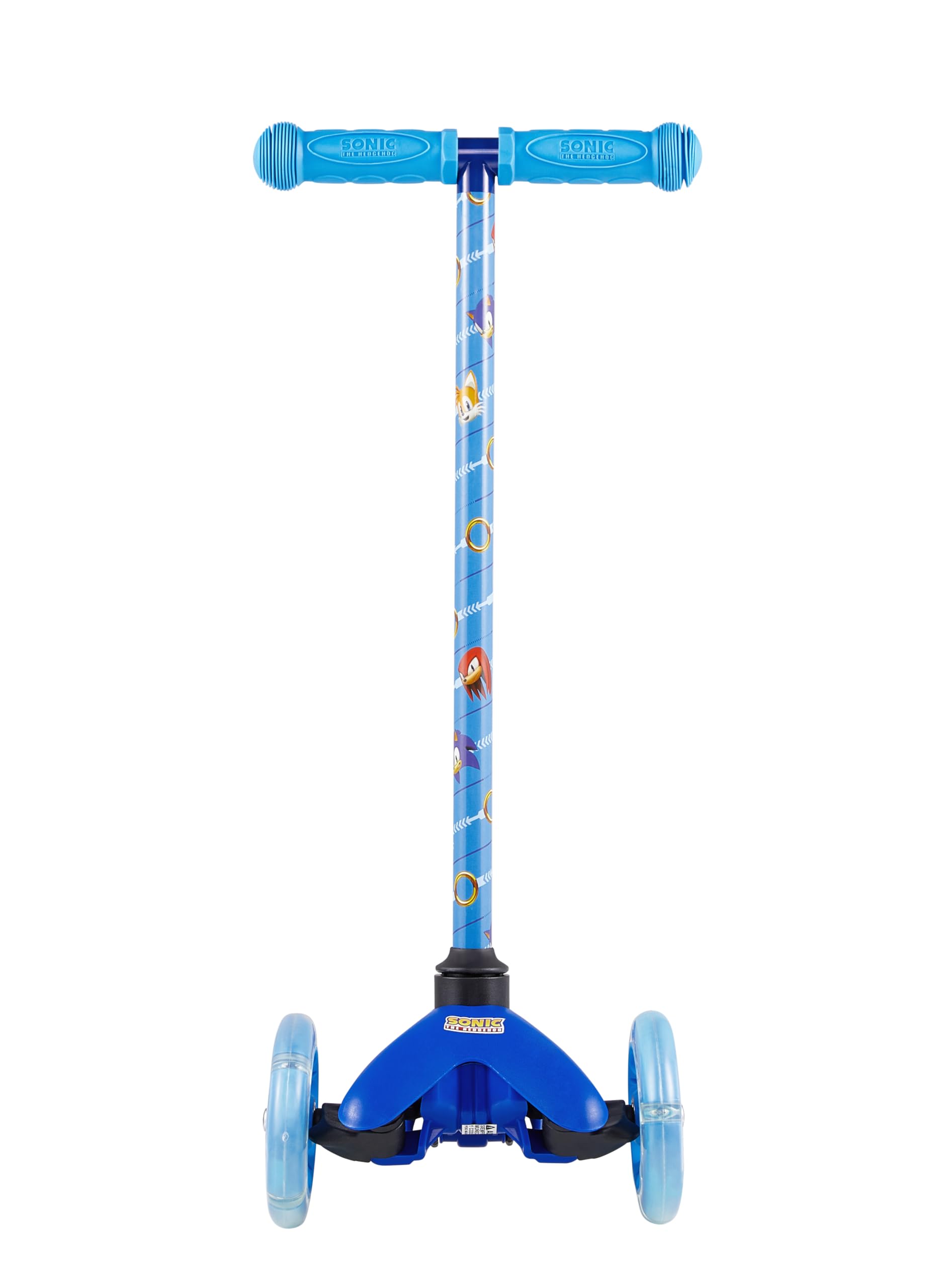 Sakar Sonic The Hedgehog Light Up Self Balancing Scooter For Kids - 3 Wheeled Scooter With Extra Wide Anti-Slip Deck, Rear Brake, Lean To Steer, Lightweight Design, For Boys/Girls 3 & Up, 75 Lb Limit
