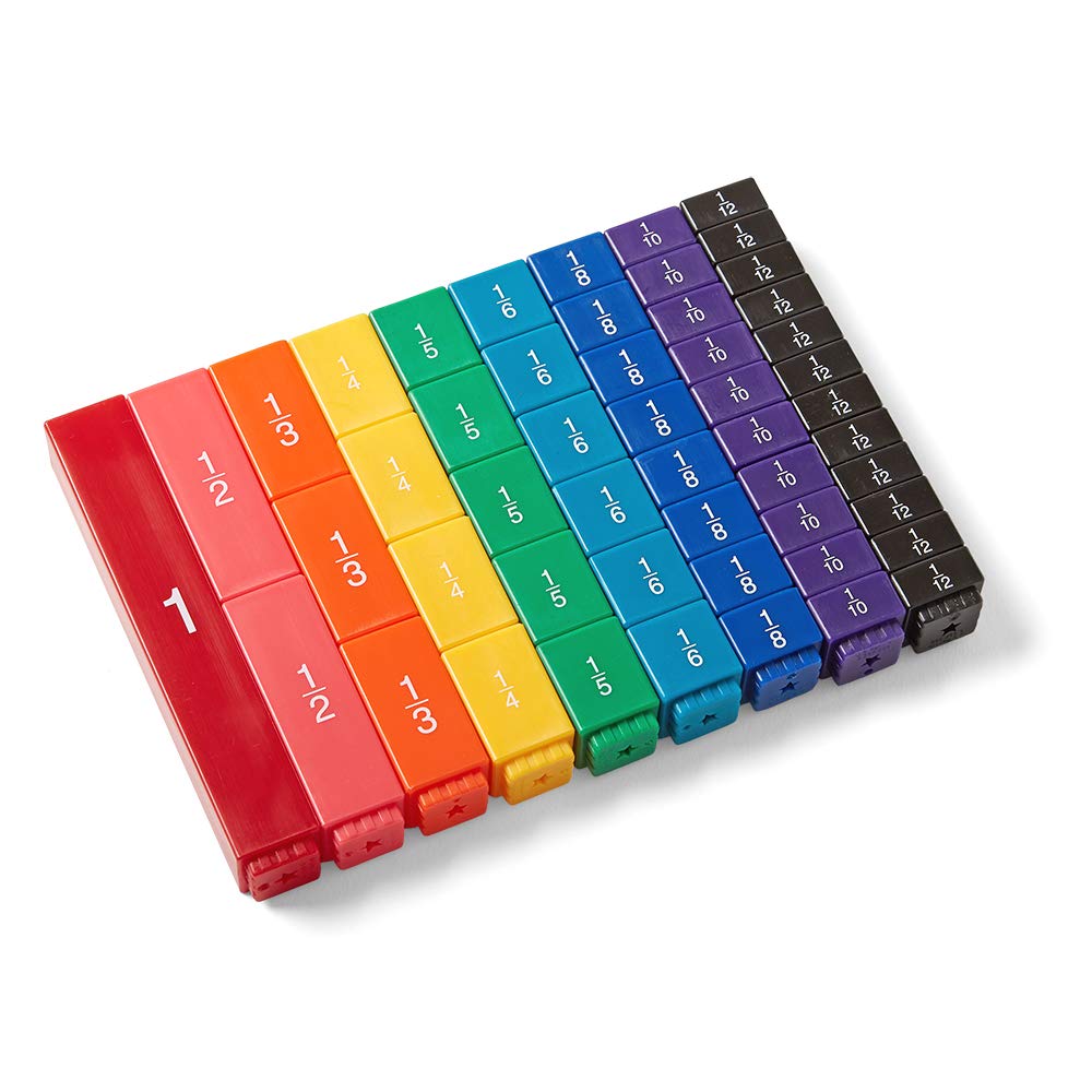 Hand2Mind Rainbow Fraction Tower Cubes, Montessori Math Materials, Fraction Manipulatives, Unit Fraction, Fraction Cubes, Math M