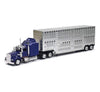 New Ray 1/43 Kenworth W900 Pot Belly Livestock Trailer - Silver, Model 15243, Durable PP Material