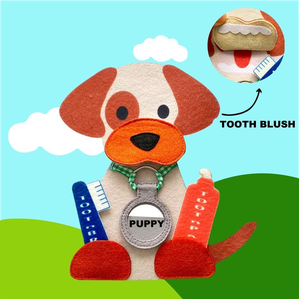 MOVEBO-Quiet Book for Toddlers Interactive Felt Busy Book for 3-Year-Old Boys and Girls Best Travel Toy and Educational Gift(Pet