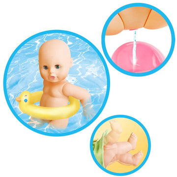 Deao Baby Doll Set,Bathtime Baby Doll 6 Pcs Accessories For Kids