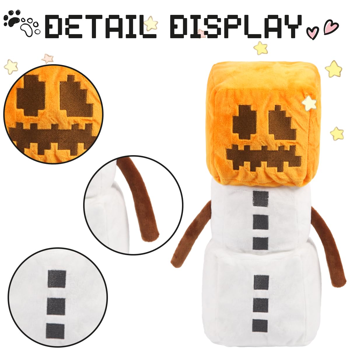 Weddye Mycraft Plushies Snow Golem Toy, 2"x4"x2", Multicolored Cotton Video Game Collectible, Model 740651157516