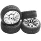 ShareGoo 12mm Hex Wheel Rims & Rubber Tires for 1/10 RC On-Road Touring Flat Racing Car (Pack of 4)