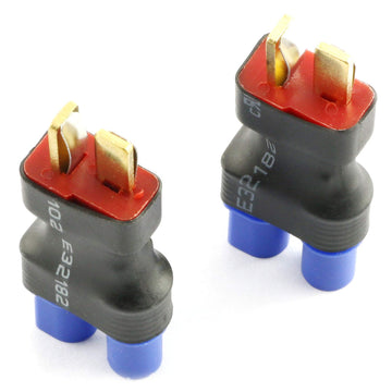 Dgzzi 2Pcs T Plug Deans Style Wireless Connector Male T-Plug To Female Ec3 Style Adapter For Rc Lipo Battery Toy