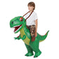 Comin Inflatable Ride-On Dinosaur Costume For Kids T-Rex Blow Up Green Dino Costume Funny Halloween Party Dresses 36''