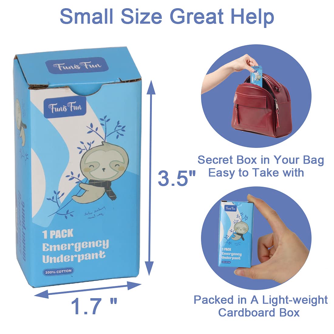 Emergency Underpants Instant Undies Travel Out Emergency Underwear Funny Gag Gift Prank White Elephant Gift Exchange, One Size Fits Most