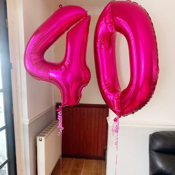 Hot Pink 40 Balloon Numbers,40 Inch 40 Birthday Balloon Foil Mylar Number 40 Balloon Large Dark Pink Number Balloons For Birthday Party Anniversary Festival Decorations