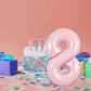 TONIFUL 40 Inch Baby Pink Number 8 Balloon - Aluminum Birthday Party Supplies for Girls, Weddings, Engagements, and Anniversaries