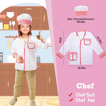 Loyo Kids Role Play Dress Up Clothes For 3-8 Years Old Play, 3 Sets Policeman/Chef/Doctor Costume For Kids And Toddlers Boys And Girls Halloween Costumes