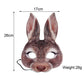 Hosfairy 1Pcs Half Face Animal Mask Rabbit Mask Horror Rabbit Mask for Halloween Easter Costume Party Cosplay Props (Brown)