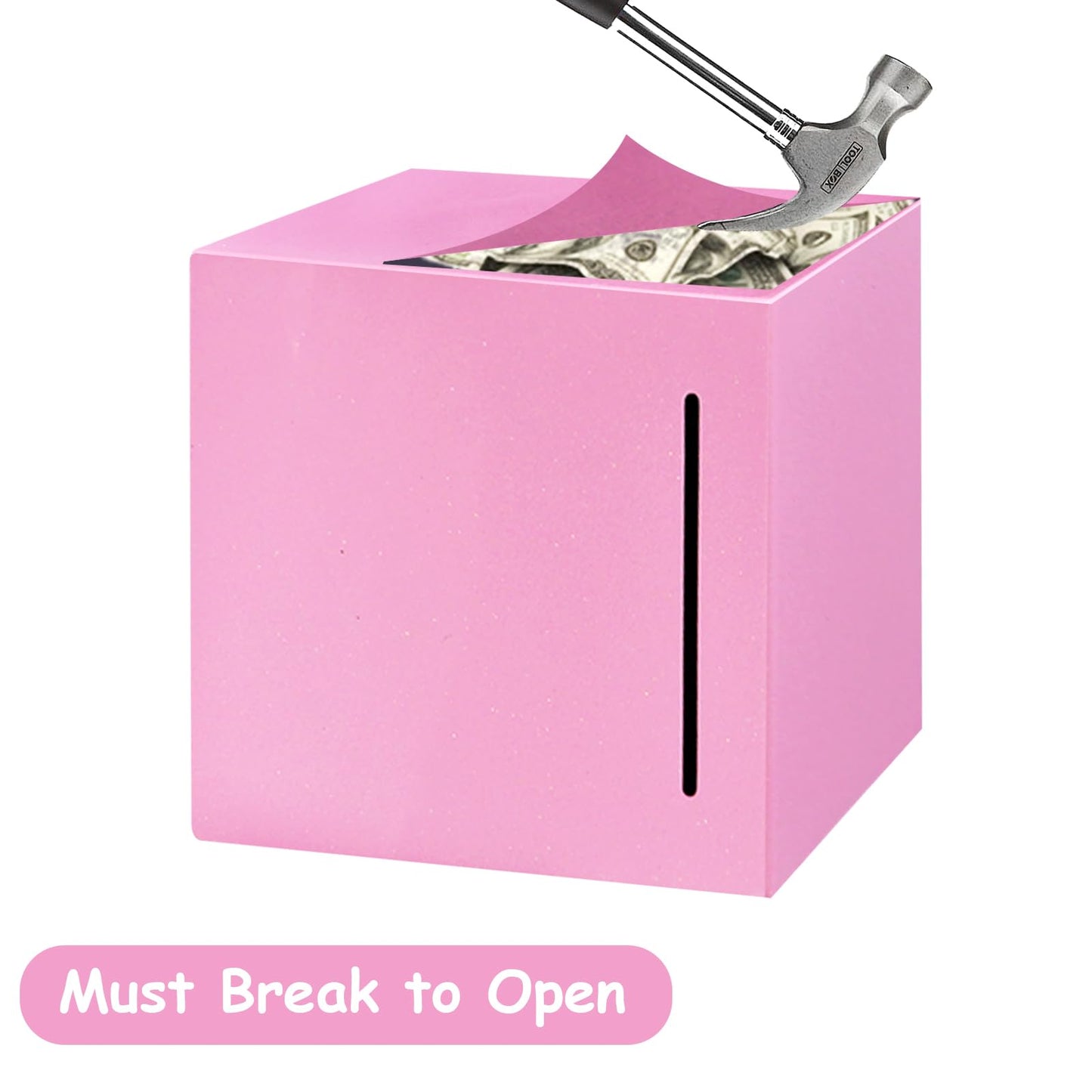 Totola Stainless Steel Piggy Bank for Adults, Indestructible Savings Box for Cash, Must-Break-to-Open Metal Secure Money Banks f