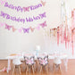 Butterfly Kisses Birthday Wishes Party Decor Purple Glitter Butterfly Kisses Birthday Wishes Banner for Butterfly Themed Baby Sh
